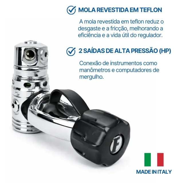 Regulador de Mergulho RX-01 Yoke Fun Dive - 1º Estágio Balanceado com Torre Giratória - Imagem 4