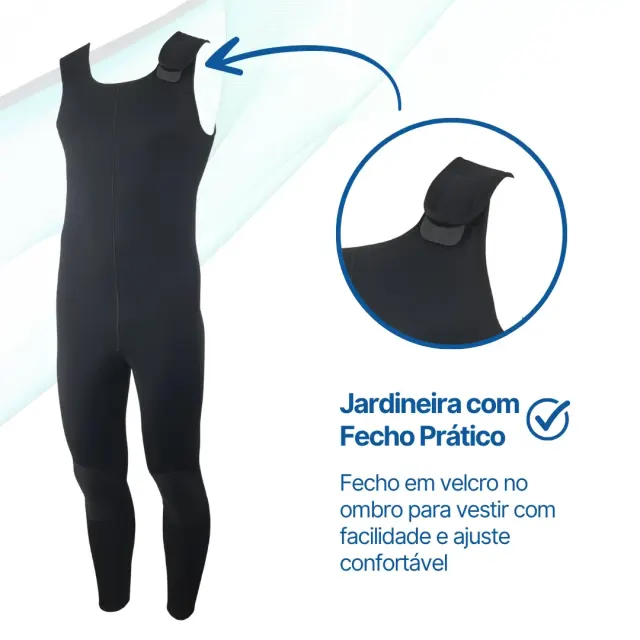 Roupa de Mergulho Comercial Pino Atlas 5mm — Conjunto Jaqueta com Capuz e Jardineira - Imagem 3