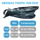 Nadadeira Fun Dive Tropic Pé Aberto para Mergulho, Snorkeling e Esportes Aquáticos - Miniatura 5