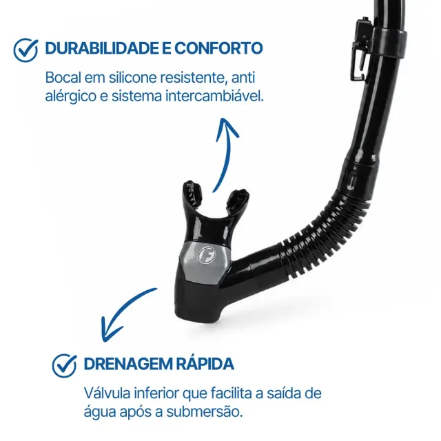 Kit Máscara e Snorkel Fox SK-07 Fun Dive com Vidro Temperado e Dupla Válvula - Imagem 21