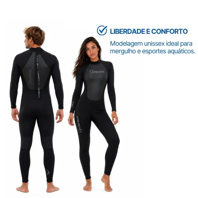 Roupa de Mergulho Neoprene 1.5mm Fun Dive Summer — Macacão Longo Unissex - Imagem 6