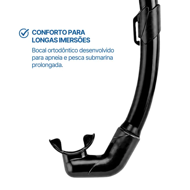 Snorkel Respirador DiveCom Dive Pro em Silicone Dobrável para Apneia - Imagem 4