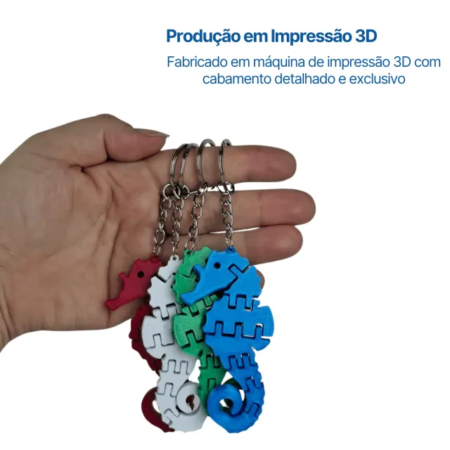 CHAVEIRO 3D, Seahorse Flexi - Imagem 3