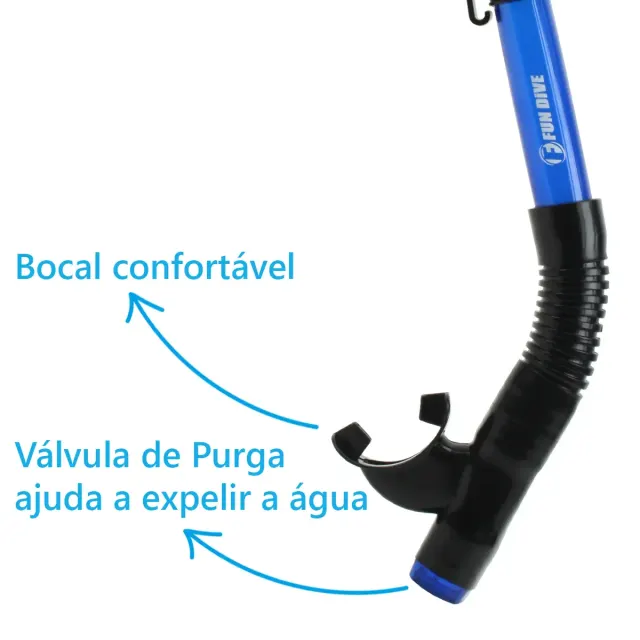 Kit de Mergulho Fun Dive Máscara Paraty 2 Lentes em Silicone + Snorkel SK-09 - Imagem 12