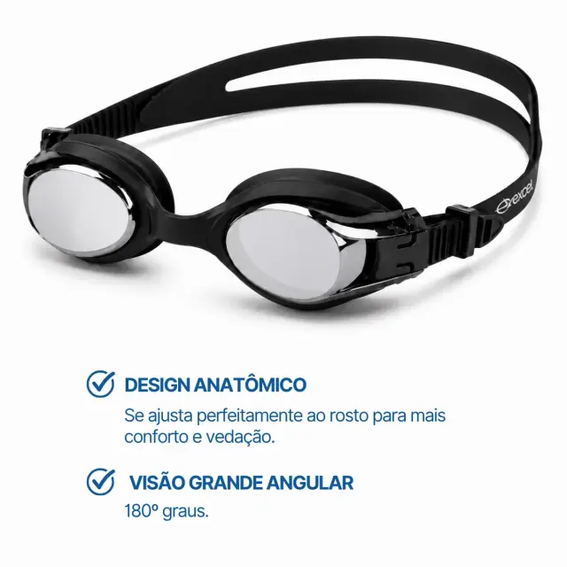 Óculos de Natação Adulto Excel Comet com Vedação em Silicone e Lentes em Policarbonato - Imagem 19