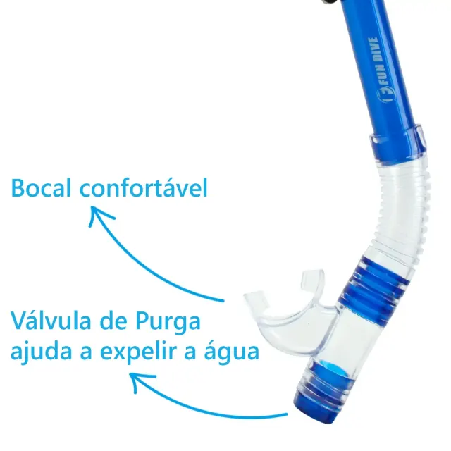 Kit de Mergulho Fun Dive Máscara Paraty 2 Lentes em Silicone + Snorkel SK-09 - Imagem 30