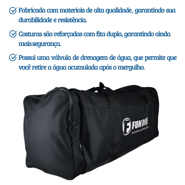 Mala de Mergulho Drenante Fun Dive BG-03 Preta Grande - Imagem 2