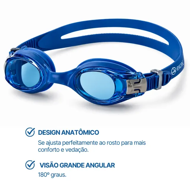 Óculos de Natação Adulto Excel Comet com Vedação em Silicone e Lentes em Policarbonato - Imagem 5