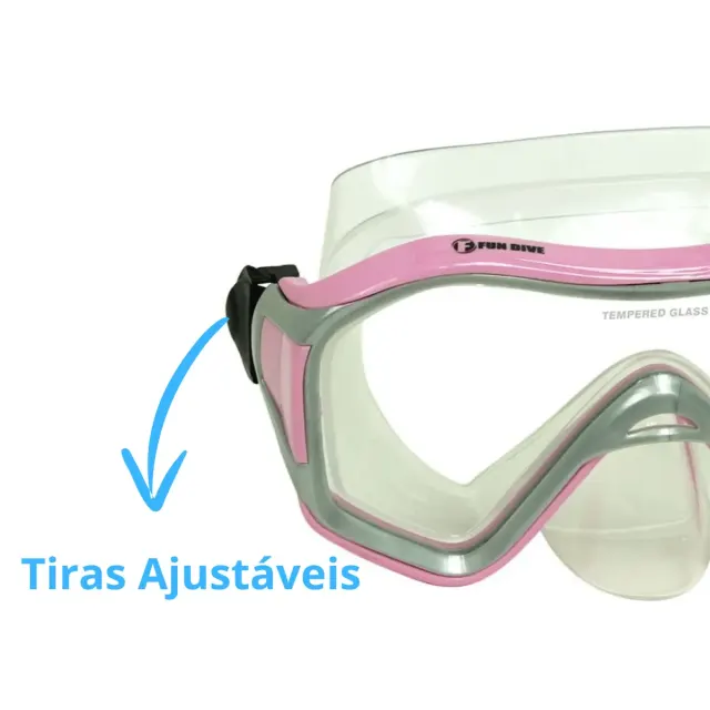 Máscara de Mergulho Fun Dive Rio Lente Única em Vidro Temperado e PVC - Imagem 25