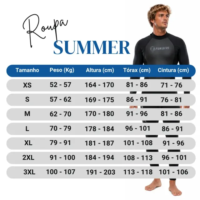 Roupa de Mergulho Neoprene 1.5mm Fun Dive Summer — Macacão Longo Unissex - Imagem 7