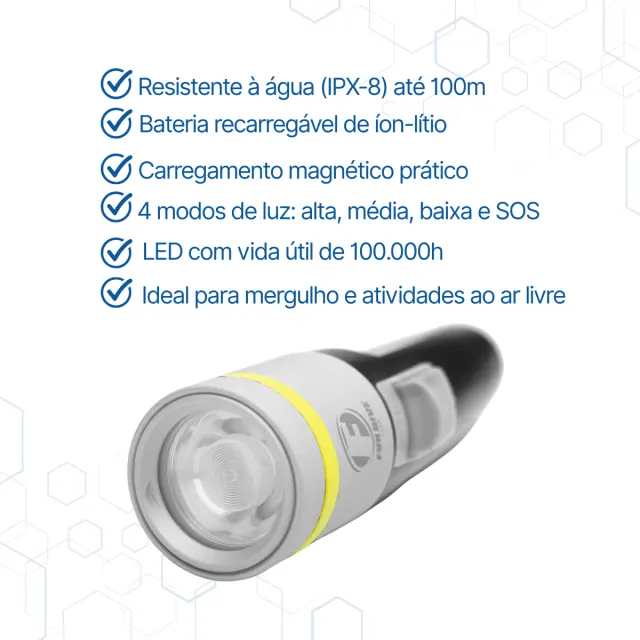 KIT LUX R-10, Lanterna 2000 lumens e retrator com mola - Imagem 12