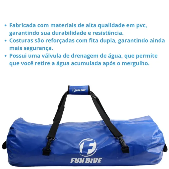 Bolsa Estanque BG-03 Fun Dive em PVC para Equipamento de Mergulho — 93kg - Imagem 4