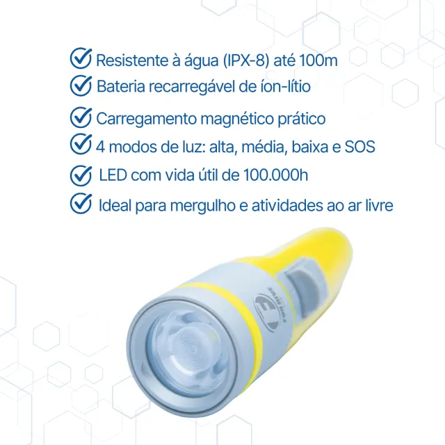 KIT LUX R-10, Lanterna 2000 lumens e retrator com mola - Imagem 5