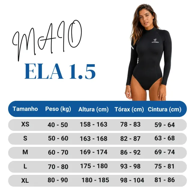 Maiô Neoprene Feminino Winder ELA 1.5mm Manga Longa Super Stretch 4 Way - Imagem 28