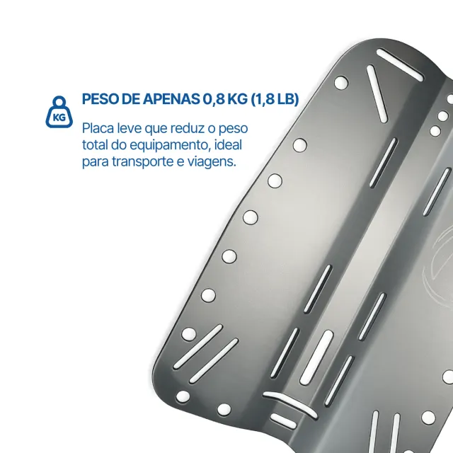 Backplate de Alumínio 6061 Fun Dive para Arreio e Asa — Mergulho Técnico - Imagem 5