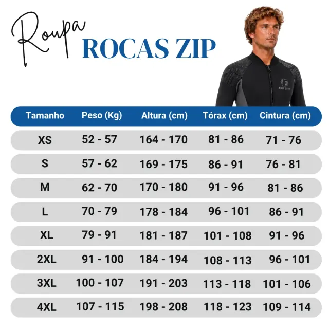 Roupa de Mergulho Fun Dive Rocas Zip 5mm Neoprene Unissex Zíper YKK Frontal e Tornozelo - Imagem 7
