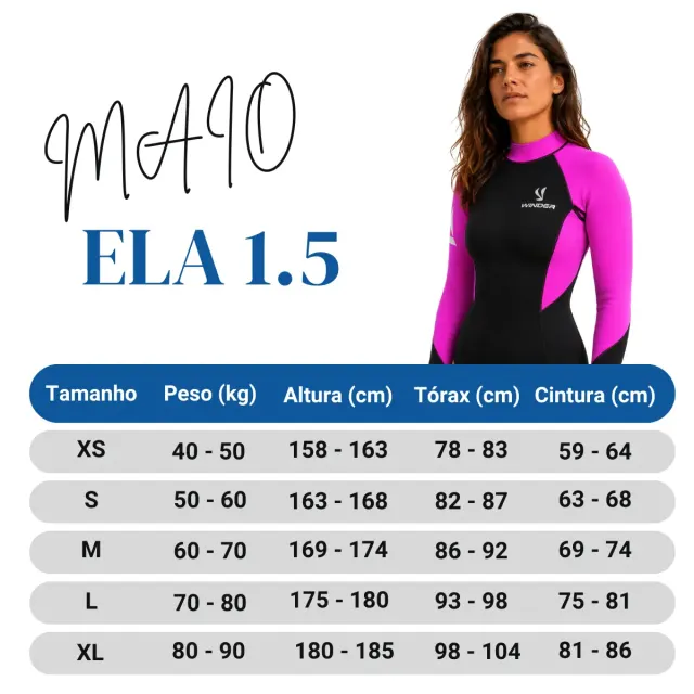 Maiô Neoprene Feminino Winder ELA 1.5mm Manga Longa Super Stretch 4 Way - Imagem 18