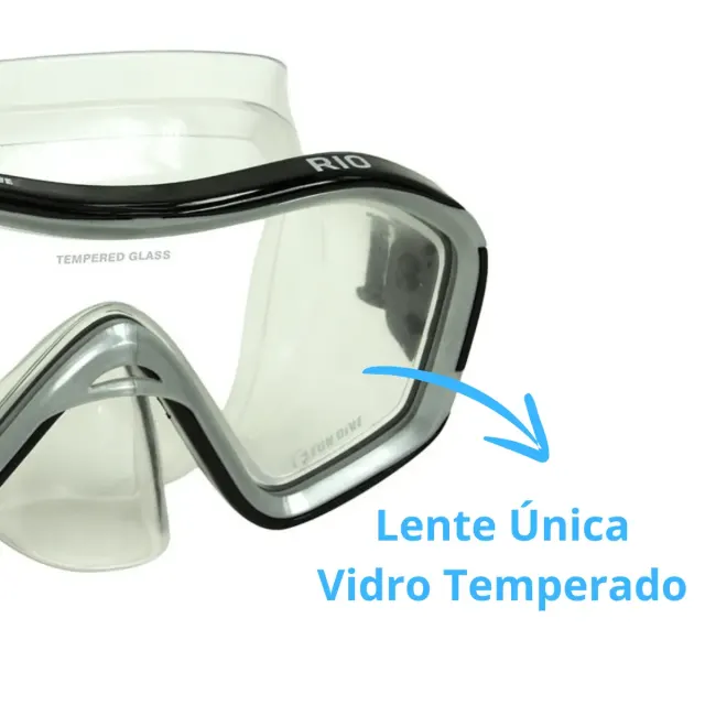 Máscara de Mergulho Fun Dive Rio Lente Única em Vidro Temperado e PVC - Imagem 22
