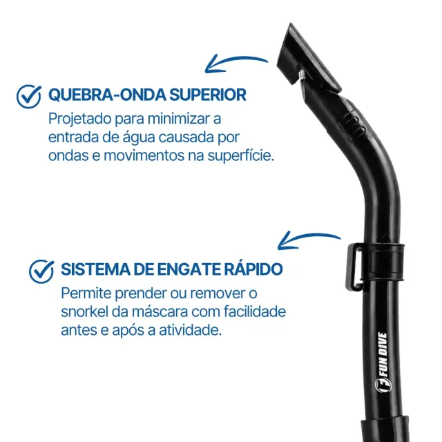 Kit de Mergulho Fun Dive Máscara Rio + Snorkel SK-09 com Saco de Transporte - Imagem 26