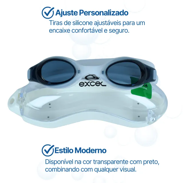 Óculos de Natação Excel Luna Adulto para Piscina com Vedação em Silicone - Imagem 5