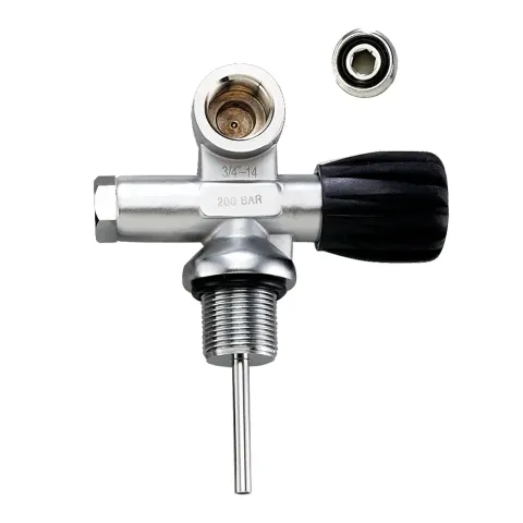 Torneira de Cilindro DIN/Yoke Esquerda 200 BAR com Conexão Manifold