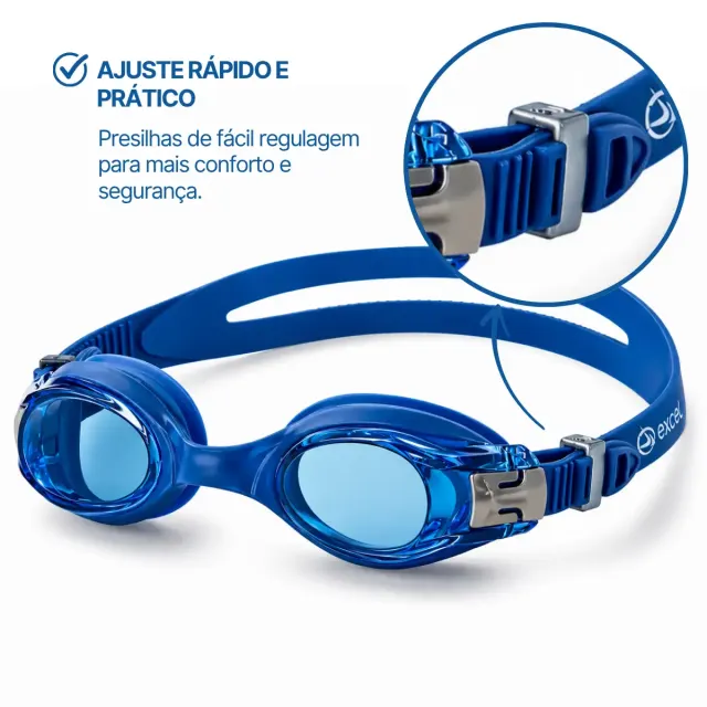 Óculos de Natação Adulto Excel Comet com Vedação em Silicone e Lentes em Policarbonato - Imagem 6