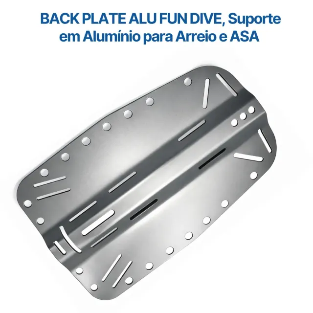 Kit Back Plate Alumínio Fun Dive com Adaptador para Cilindro Simples - Imagem 3