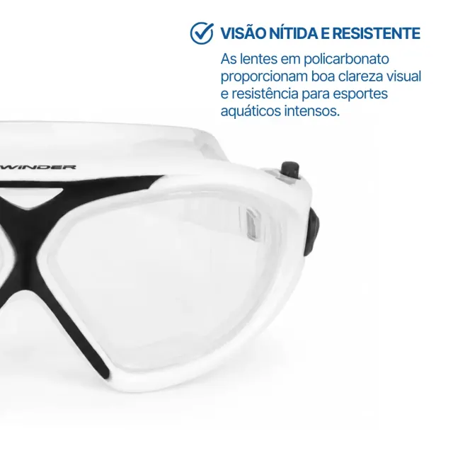 Óculos Jet Ski Winder Acqua - Máscara Náutica em Silicone Duas Lentes Preto - Imagem 5