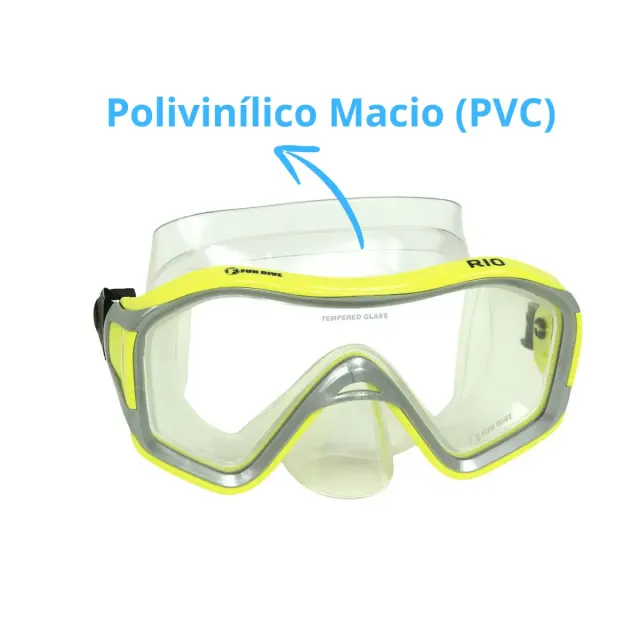 Máscara de Mergulho Fun Dive Rio Lente Única em Vidro Temperado e PVC - Imagem 12