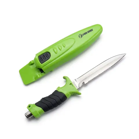 Faca de Mergulho Fun Dive K-05 Inox 14cm com Martelo, Corta Cabo e Bainha