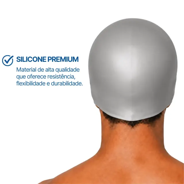 Kit Touca de Natação SC-01 com Protetor de Ouvido e Nariz Excel | Silicone para Piscina - Imagem 5