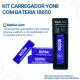KIT BATCHRUSB CARREGADOR YONII TC1 2A USB-C BATERIA 18650 - Miniatura 2