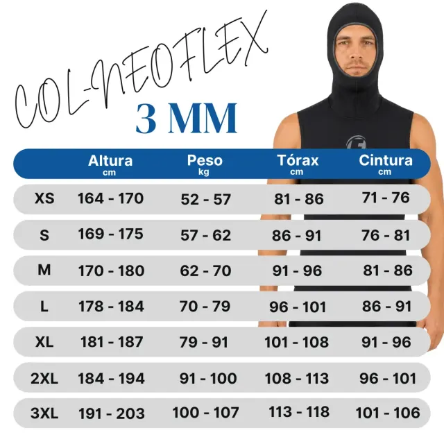 Colete com Capuz de Neoprene 3mm Fun Dive COL-NEOFLEX - Imagem 5