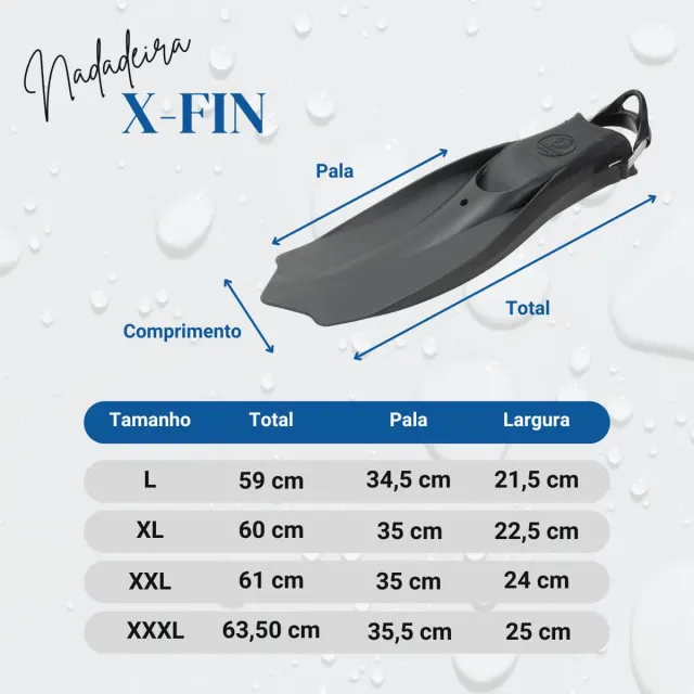 Nadadeira de Mergulho Fun Dive X-Fin · Borracha com Tira de Mola Integrada - Imagem 6