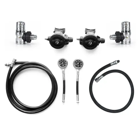 Kit Sidemount Fun Dive com 2 Reguladores RX-01 DIN 300 e Segundos Estágios X-7