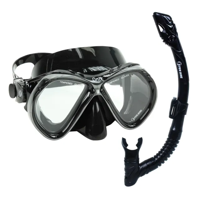 Kit Máscara Fun Dive Onix com Snorkel SK-10 Dry e Dupla Válvula - Imagem 1