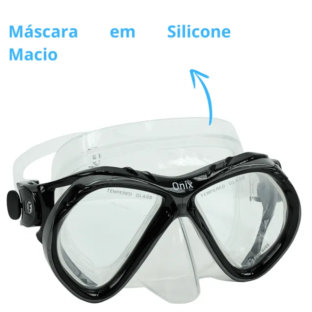 Kit Máscara Fun Dive Onix com Snorkel SK-10 Dry e Dupla Válvula - Imagem 27