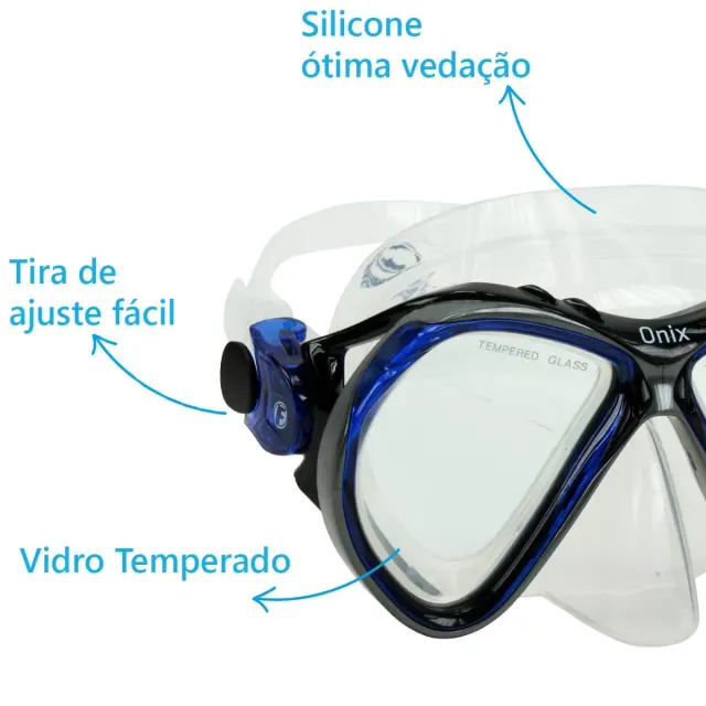 Kit Completo de Mergulho com Máscara, Snorkel, Mochila e Capinha Estanque - Imagem 19