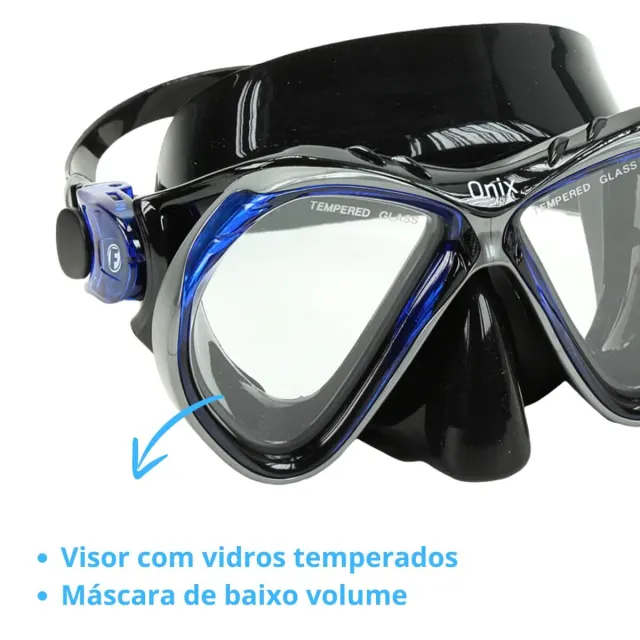 Máscara de Mergulho Onix Fun Dive em Silicone com Lentes de Vidro Temperado - Imagem 4