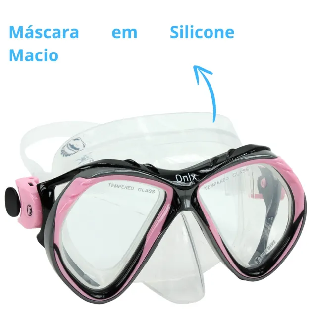 Máscara de Mergulho Onix Fun Dive em Silicone com Lentes de Vidro Temperado - Imagem 18
