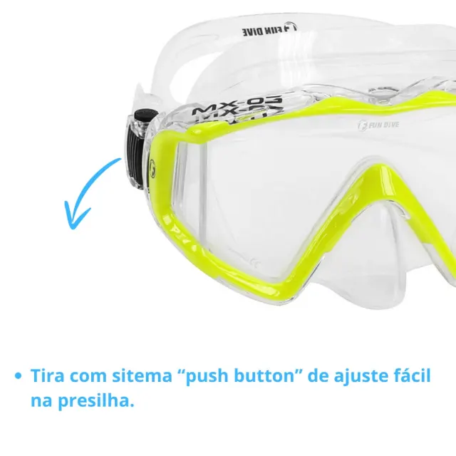 Máscara de Mergulho Panorâmica com Lente Única e Visão Lateral | Silicone Silsoft - Imagem 11