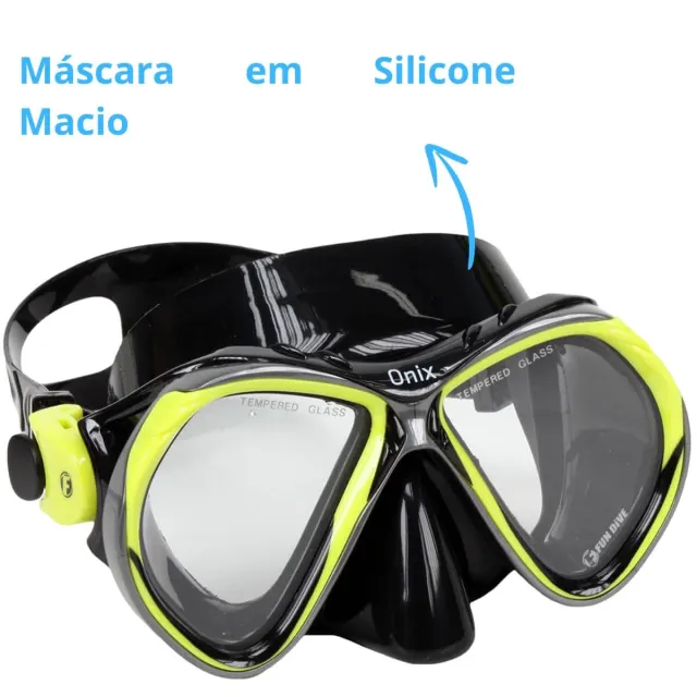 Máscara de Mergulho Onix Fun Dive em Silicone com Lentes de Vidro Temperado - Imagem 6