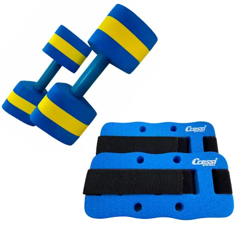 Kit Cressi Hidroginástica e Natação | Caneleira Kick Power + Halter Strong