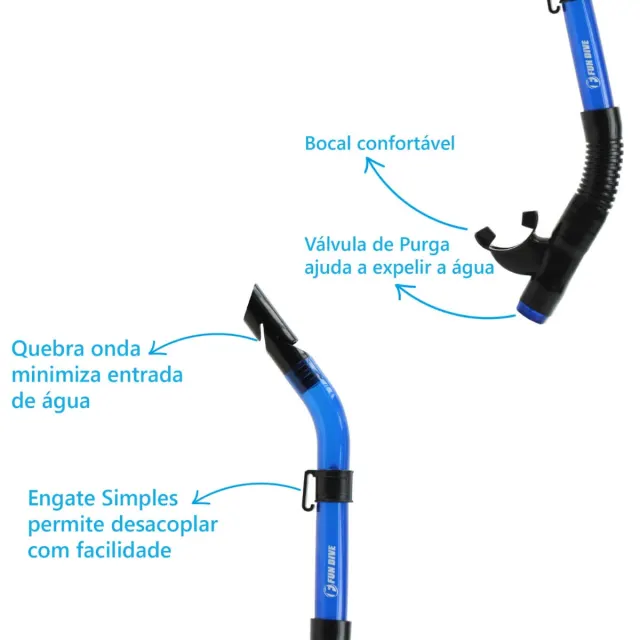 Kit Completo de Mergulho com Máscara, Snorkel, Mochila e Capinha Estanque - Imagem 8