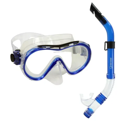 Kit Máscara Fox + Snorkel SK-09 Fun Dive em Silicone para Mergulho, Snorkeling e Apneia