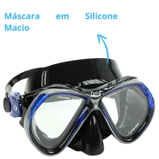 Máscara de Mergulho Onix Fun Dive em Silicone com Lentes de Vidro Temperado - Imagem 2