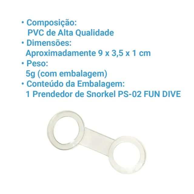 PS-02, Prendedor de snorkel em PVC transparente - Imagem 2