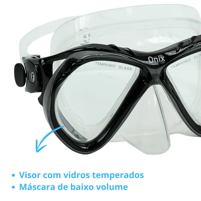 Kit Máscara Fun Dive Onix com Snorkel SK-10 Dry e Dupla Válvula - Imagem 29
