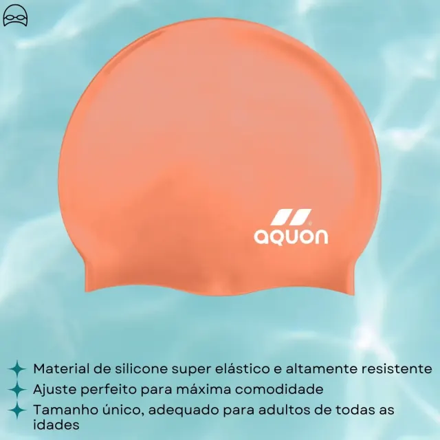 Touca de Silicone Aquon para Natação e Hidroginástica Tamanho Único - Imagem 10