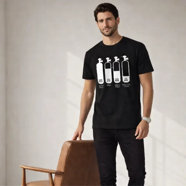 Camiseta de Mergulho Níveis de Felicidade Algodão Imersa Divers - Imagem 9
